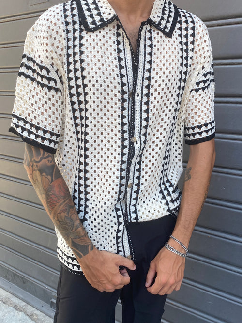Cardigan Zanzibar Beige-Nero