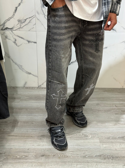 Jeans Baggy Chrome Diamond Nero