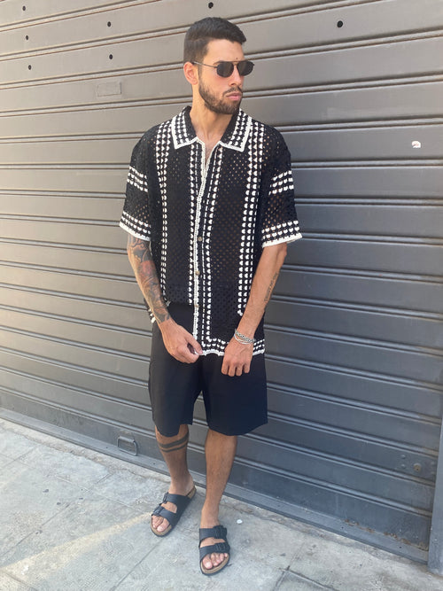 Cardigan Zanzibar Nero-Beige
