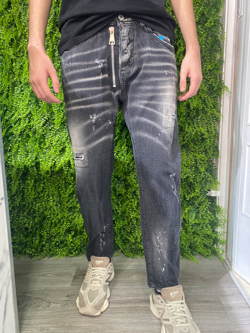 Denim Cianotic Night Base Nero Zip