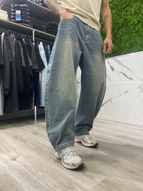 Denim Baloon Blu Scuro Sabbiato J04