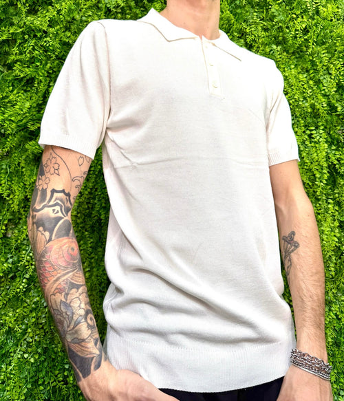 Polo filo bianca slim