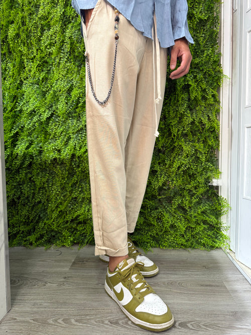 Pantalaccio lino beige chiaro