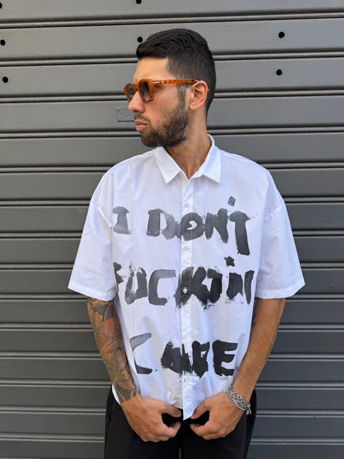 Camicia Fucking Care Bunker Bianca
