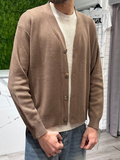 Cardigan Filo Marrone
