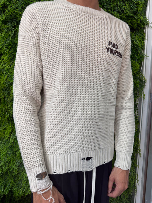 Pullover Yourself Beige-Marrone