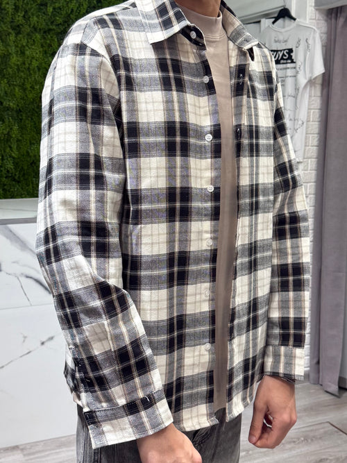 Camicia Quadri Nera