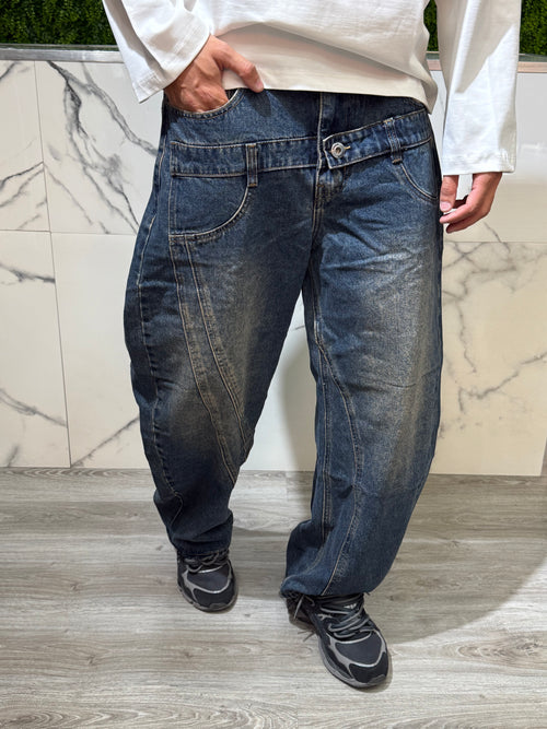 Jeans Baggy Double Blu Sabbiato