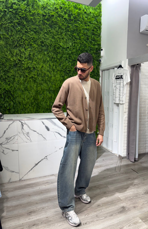 Cardigan Filo Marrone