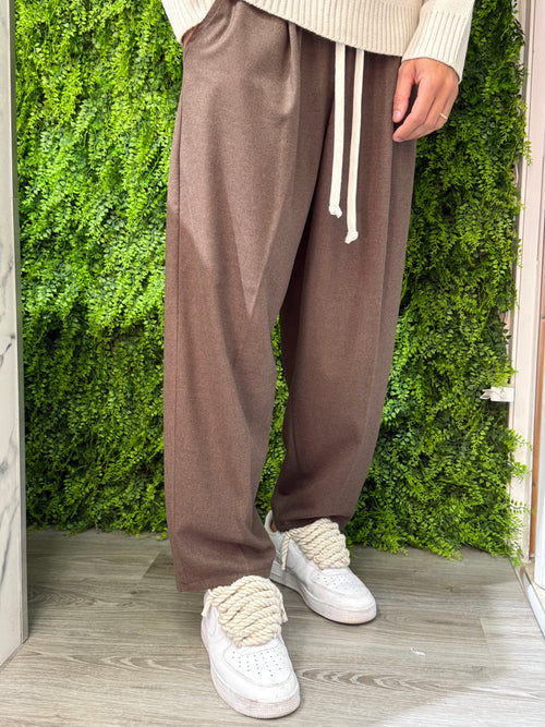 Pantalone baggy marrone