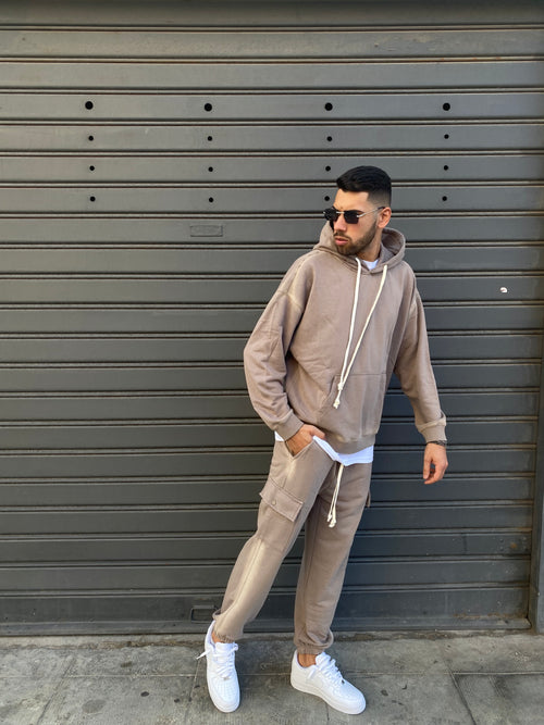 Tracksuit cargoo effetto slavato sabbia