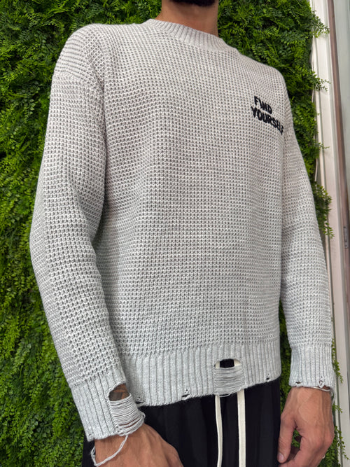 Pullover Yourself Grigio-Nero