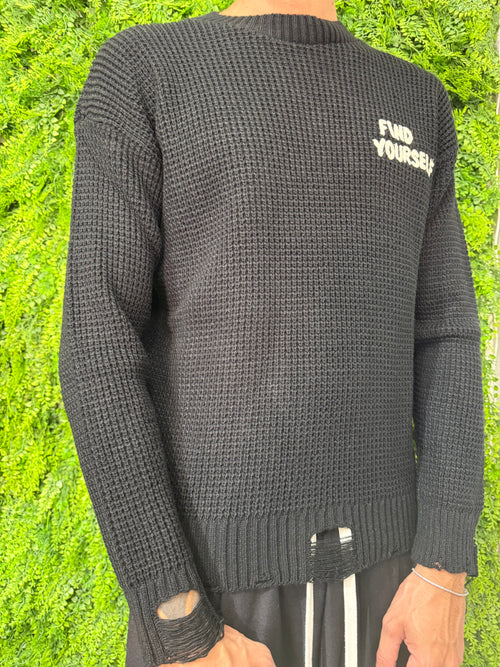 Pullover Yourself Nero-Beige