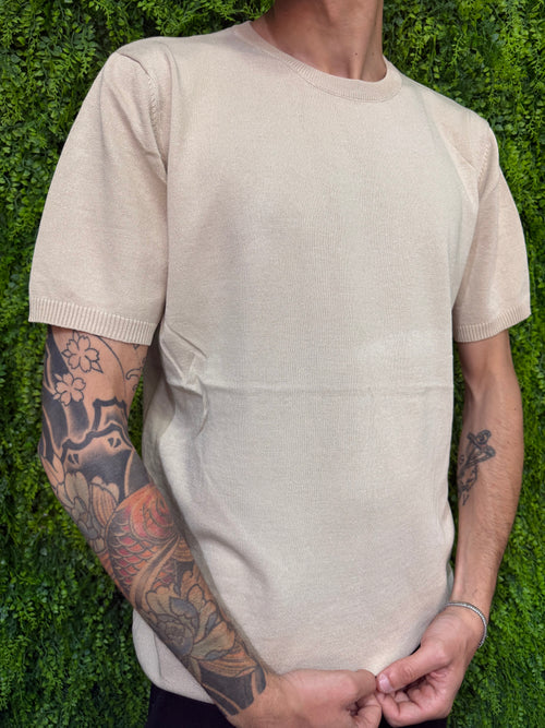 Maglia in filo beige