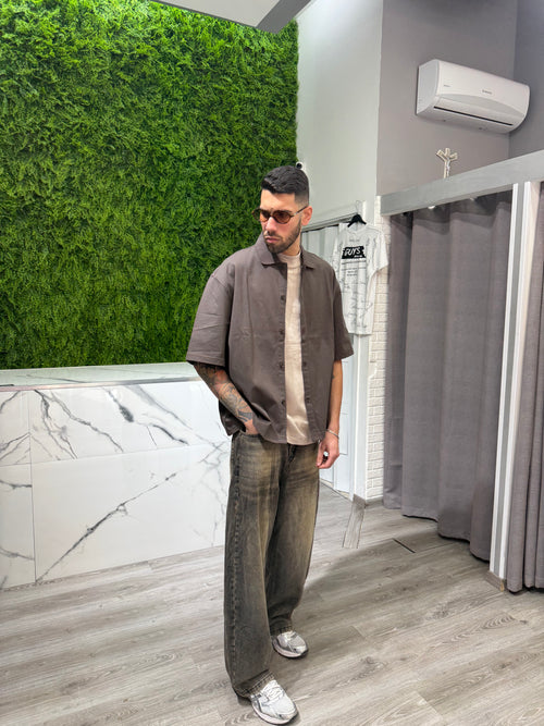 Polo Cardigan Oversize Marrone