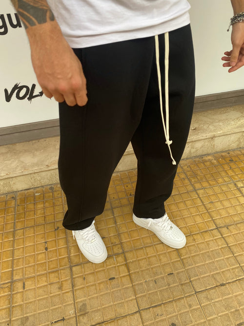 Pantalone tuta fondo ampio nero