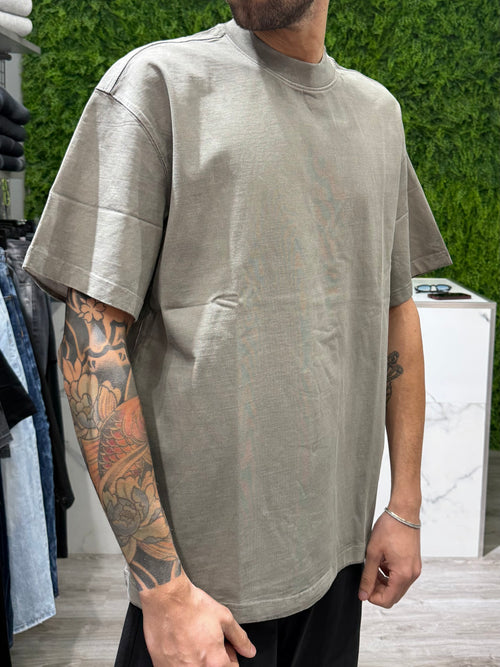 Shirt Spalmata Grigia Oversize