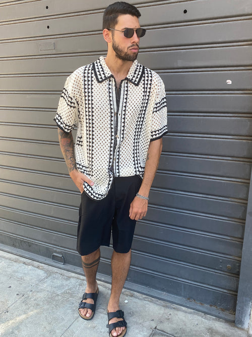 Cardigan Zanzibar Beige-Nero