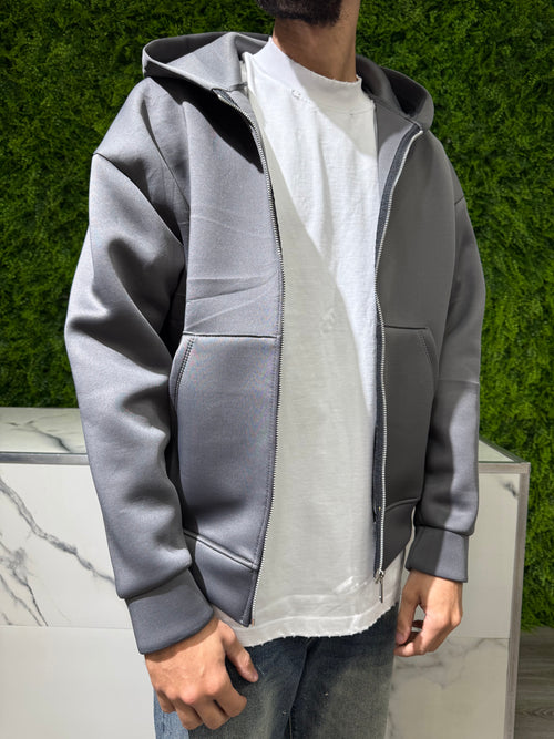 Felpa Boxy Fit Scuba Grigio Piombo