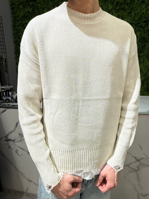 Pullover Boxy Rotture Beige