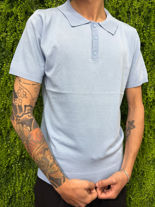 Polo in filo Celeste