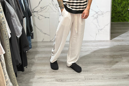 Pantalaccio Lino Fondo Ampio Bianco