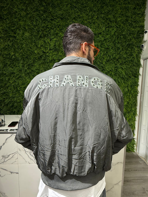 Jacket Crop Change Diamond Verde Scuro