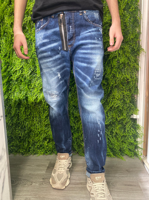 Denim Cianotic Night Base Blu Zip