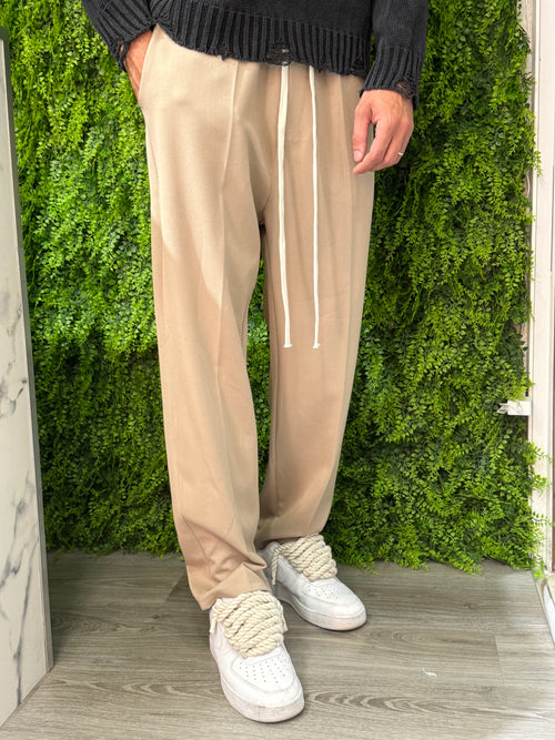 Pantalone baggy beige