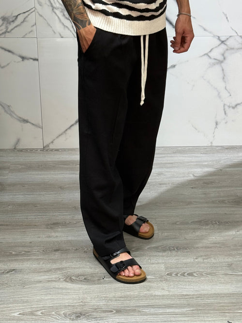 Pantalaccio Lino Fondo Largo Nero