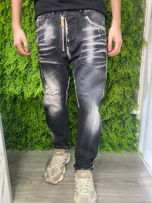 Denim Cianotic Duck Nero Zip